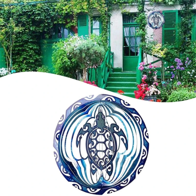 

3D Rotating Wind Chime, Turtle Wind Trimmer Dynamic 3D Outdoor Garden Decoration