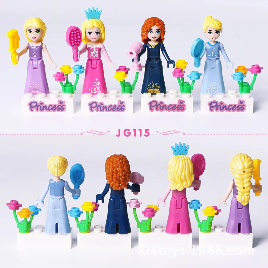 16 шт. новые LegoINGlys девушка друзья Сказка Принцесса Минифигурка модель