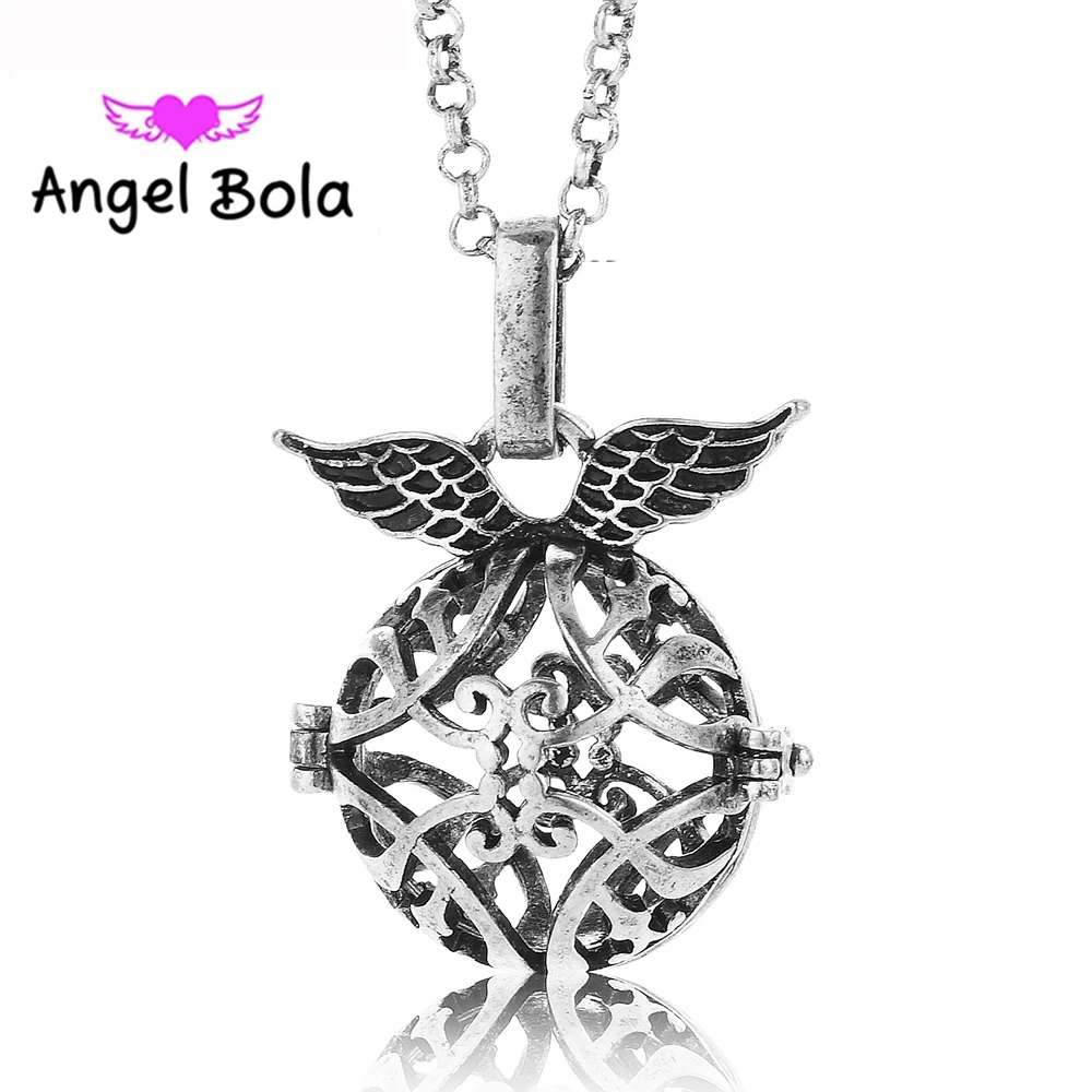 20 5 мм Ангел бола с крыльями ангела эфирное масло клетка ожерелье для беременных
