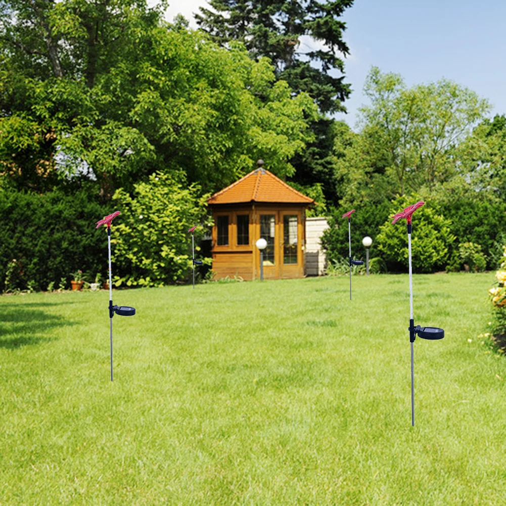 

2pcs LED Solar Powered Lawn Stake Light Garden Flower Ground Plug Light Outdoor Lantern Landscape Lighting Yard Lawn Decor