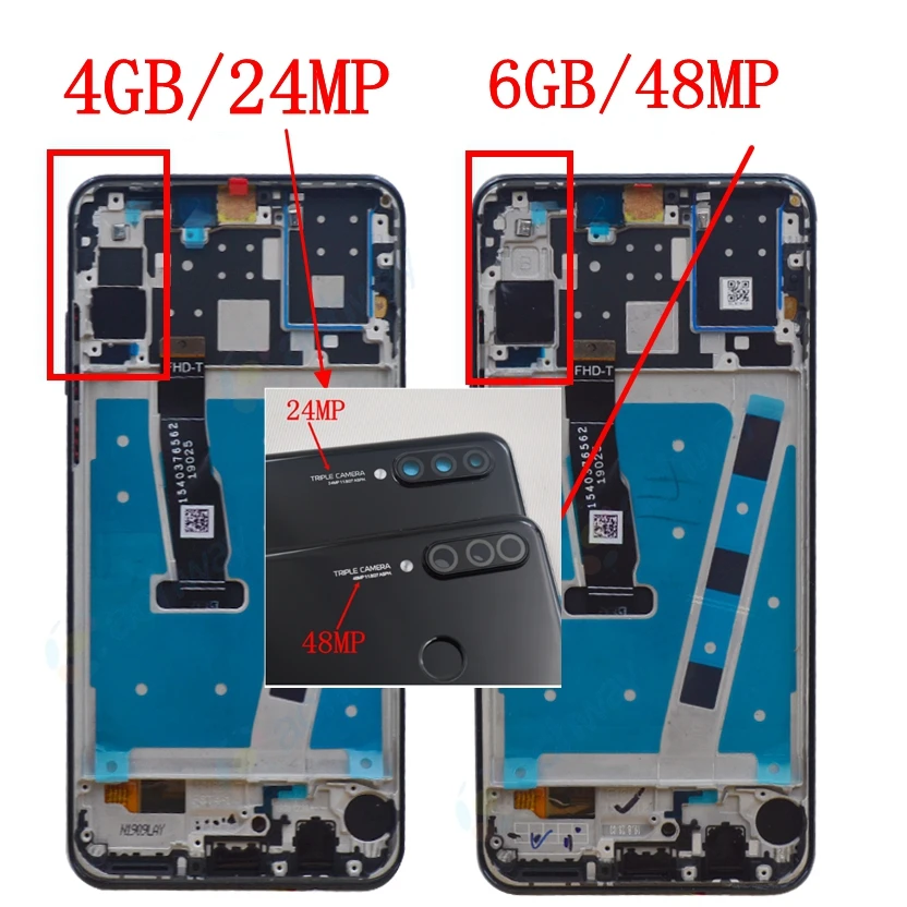 ЖК дисплей с рамкой для HUAWEI P30 Lite 100% испытано экран Nova 4e замена LX2 al01 сменный|Экраны