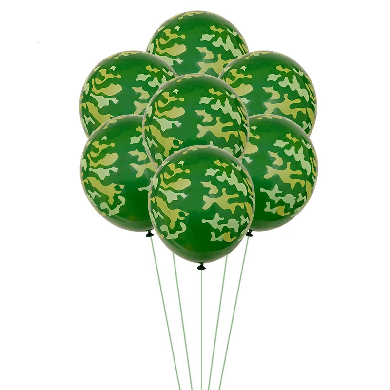 Camouflage Tableware Latex Balloon Photo Prop Cake Flag Army Military Theme Party Decor Birthday Tank Ball Baby Shower Supplies images - 6