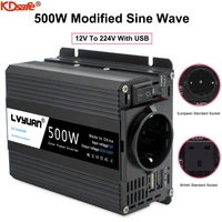 1000w car inverter dual usb 12v to 220v power inverter eu socket volts converter charger transformer convert modified sine wave