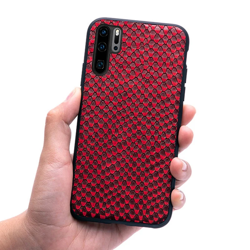 Cowhide Phone Case For Huawei P20 P30 lite Mate 10 20 Pro Y9 P smart 2019 Snake Texture Cover Honor 8X 9 case | Мобильные телефоны