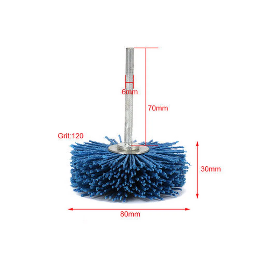 

1xAbrasive Nylon Wheel Brush Woodworking Polishing Rotary Tool Accessory 120Grit