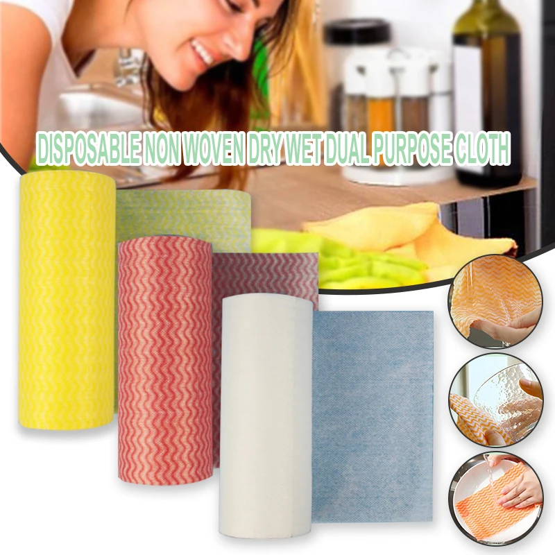 

50/100pcs Disposable Cleaning Towel Dishes Rags Cloth Non-woven Fabric Nonstick Dishcloth For Kitchen 20*30cm Для Кухни