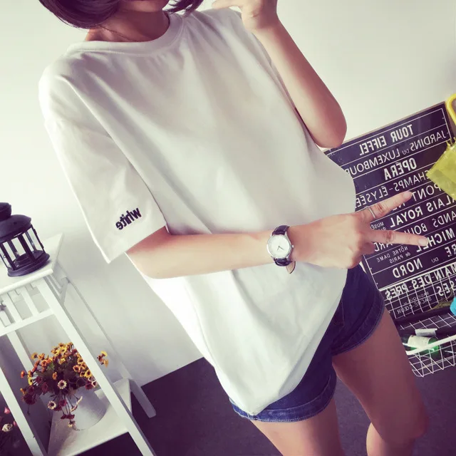 Специальные предложения модная летняя Корейская версия Повседневная футболка с