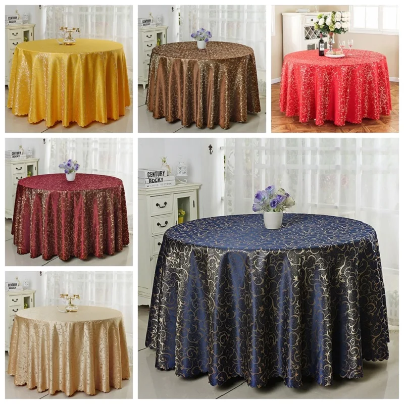 6 Colours Wedding Table Cover Jacquard Table Cloth Damask Pattern For Hotel Birthday Party Banquet Decoration Wholesale