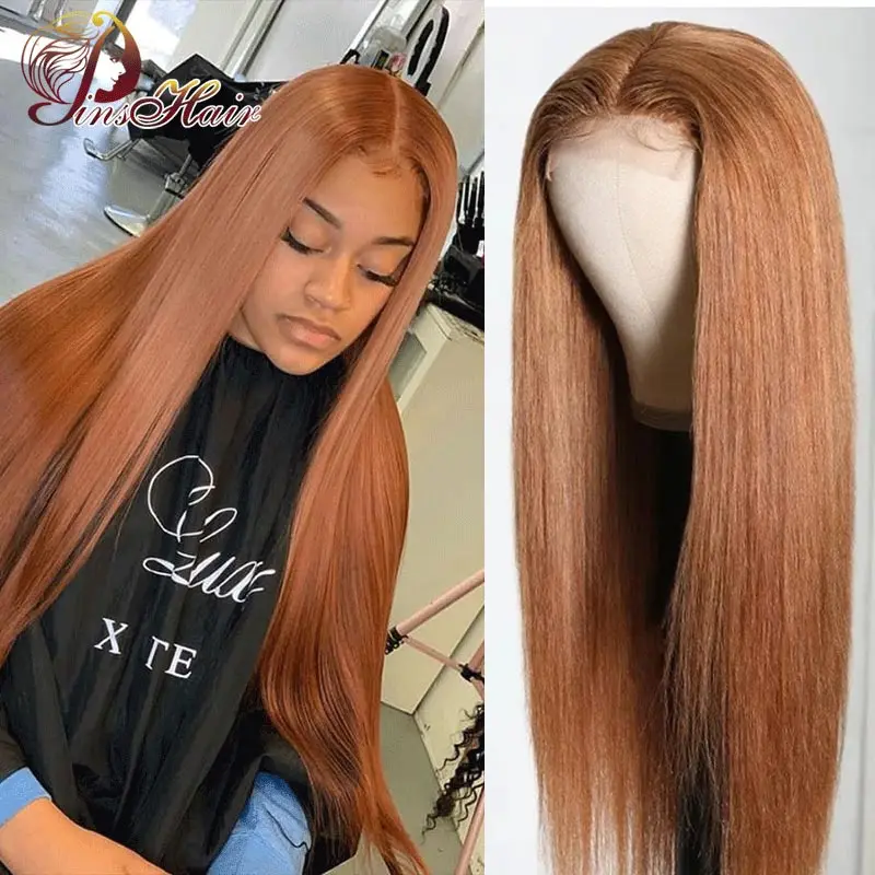 

Honey Blonde Color Straight Wigs Lace Front Human Hair Wig Peruvian Pre Plucked 13*1 Lace Wigs Remy Hair PinshairHoney Blond