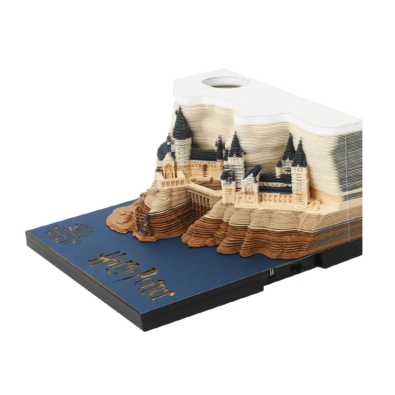 Bloc de notas con calendario, Bloc de notas con corte l&aacute;ser para regalo de fiesta de cumplea&ntilde;os y Navidad, 157 hojas, 3D Bloc de notas, bloque de papel, cubos de notas con caja de venta al por menor-2