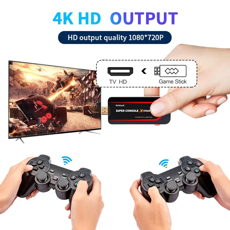 

Супер консоль X Stick мини игровая консоль эмулятор 4K 64 бит Ретро консоль встроенные 50000 + игр двойной контроллер плеер