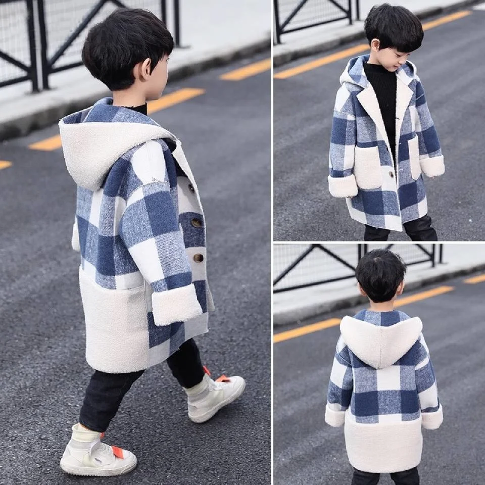 2020 Autumn Winter Boys Hoodies jacket girls Coat For 4-13 Year Toddler Kids Long Sleeve Plaid Casual Tops Outwear Coats clothes