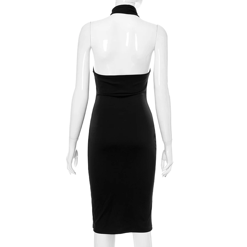 

Bomblook Sexy Party Club Bodycon Dresses For Women's 2021 Summer Clothing Cross Hollow Backless Midi Dress Female Streetwears