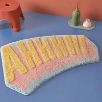 special curved absorbent floor mat for shower room bathroom toilet bathtub non slip foot mat household entry cake door mat