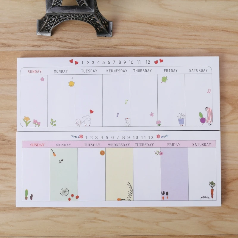 

Cute Week Plan Sticky Note Memo Pad Notebook Bookmark Student Office Stationery 53CC