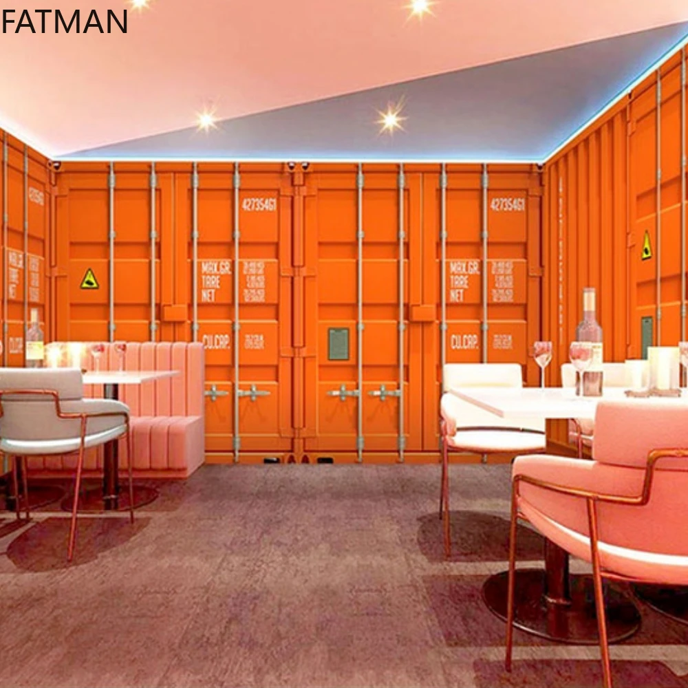 

FATMAN Customized 3D Space Extension Container Wallpaper Restaurant Bar KTV Background Industrial Wind Mural Home Decor Dropship