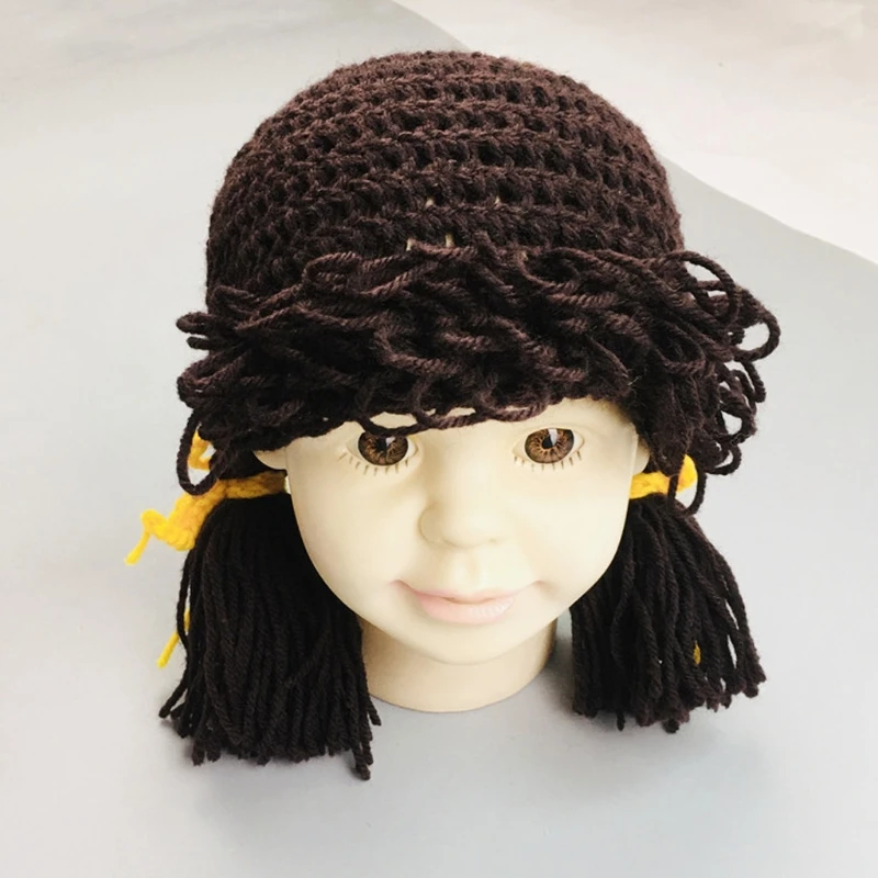 

Newborn Photography Posing Props Knitted Crochet Hat Baby Infants Braided Beanies Cap Photo Shooting Accessories