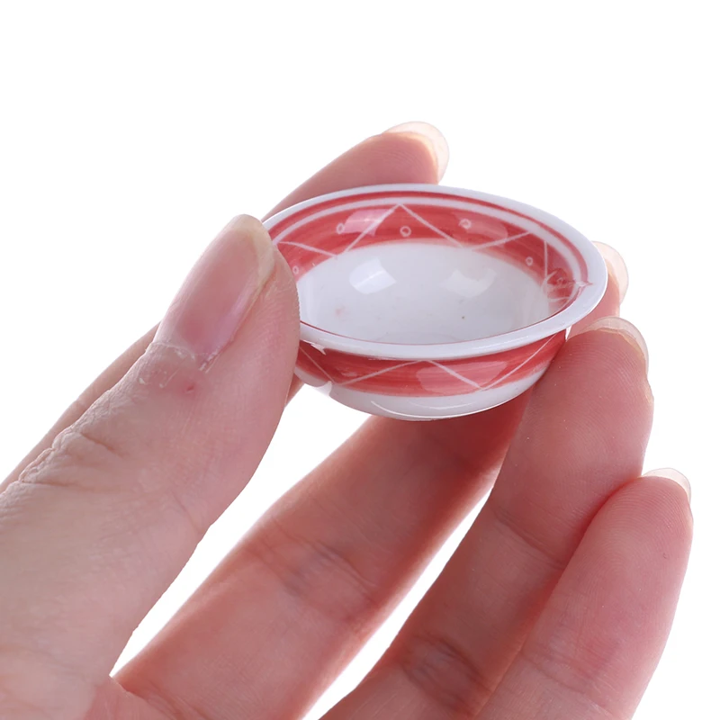 

Dollhouse Mini Ceramics Tableware Vegetable Bowl Rice Bowl Doll Kitchen Furniture Toys for Baby Kids