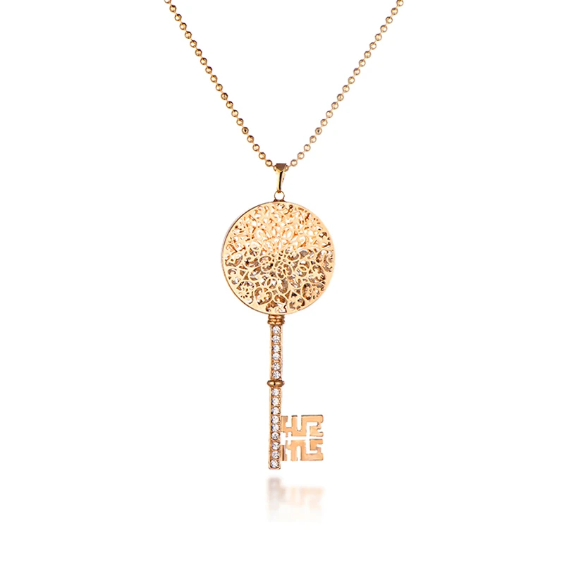 Женская цепочка на свитер ювелирное изделие из циркония ААА с медальоном и