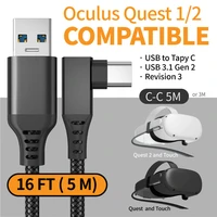 for oculus quest 2 1 link cable 5m usb 3 1 gen 2 type c quick charge cables for quest2 data transfer vr headset accessories