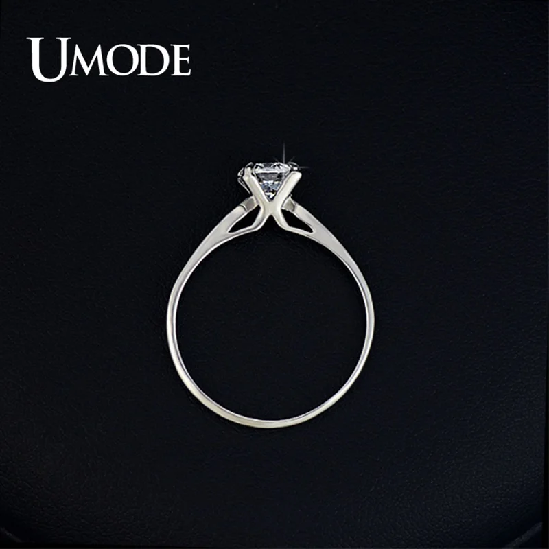 Женское Обручальное Кольцо UMODE белое золото ювелирное изделие с фианитом