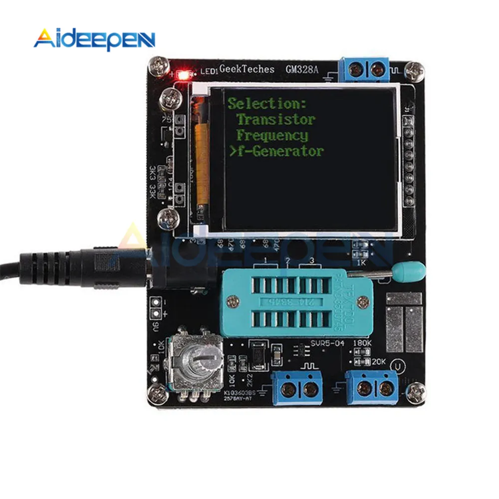 Probador de Transistor ruso ATMEAG328P M328, medidor de capacitancia de diodo LCR, ESR, frecuencia PWM, señal de onda cuadrada, caja generadora de prueba