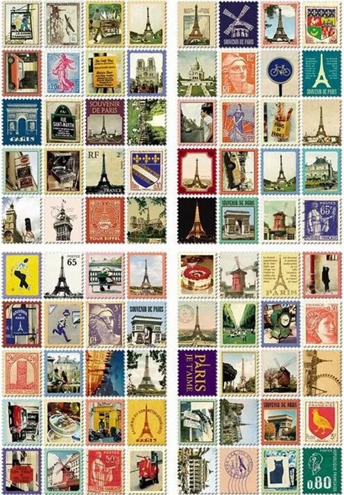 Paris series 4 листа/упаковка четыре сложения штамп стикер Скрапбукинг для детей прямые продажи с фабрики маленькие наклейки s - Цвет: Paris series
