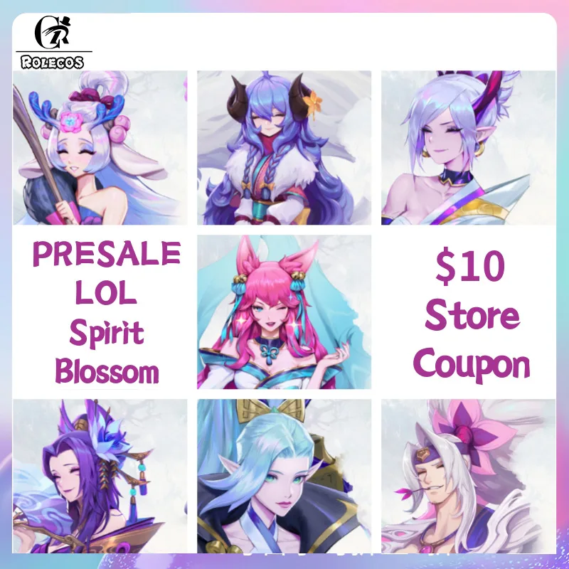 ROLECOS PRESALE Косплей Костюм LOL Spirit Blossom Ahri Vayne Lillia Riven Kindred Cassiopeia Yasuo для мужчин и женщин |