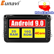 Eunavi 2 Din Android 9 0 VW автомобильный dvd плеер для Polo Jetta Tiguan passat b6 cc fabia