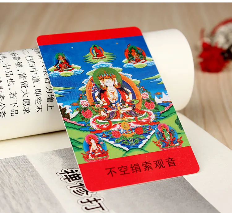 Тибетский буддизм четыре оружия статуя Будды Кван-инь Amulet карта | Украшения и