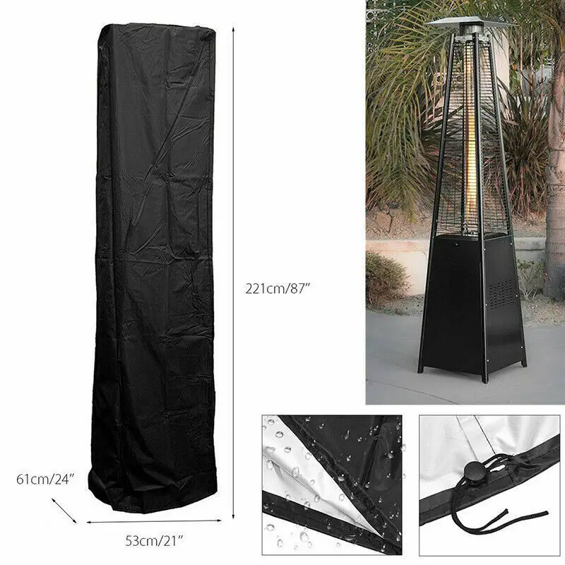 

Waterproof Dustproof Patio Gas Heater Cover Outdoor Garden Heater Dust Covers Protector Oxford Cloth Heater Canopy 221X53X61CM