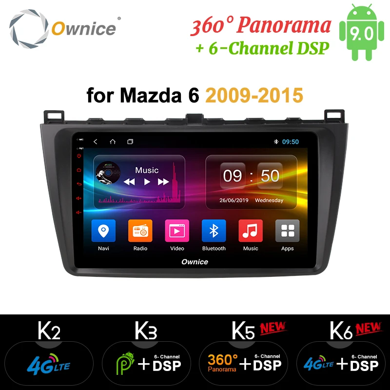 Ownice k3 k5 k6 Octa 8 Core Android 9.0 Car DVD GPS For Mazda 6 2009 - 2015 Autoradio Multimedia Audio 4G 360 Panorama DSP SPDIF |