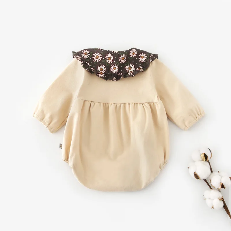 MILANCEL/Боди для малышей; одежда для малышей с длинными рукавами; daddys; Комбинезон для маленьких девочек; одежда для малышей с воротником «Питер Пэн»
