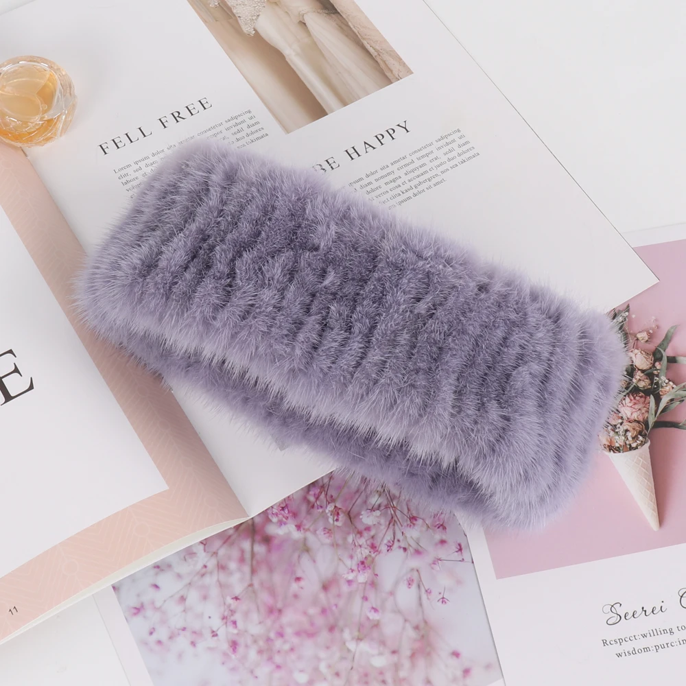 Новинка 2022 зимний шарф для девочек из натурального меха норки повязка на голову