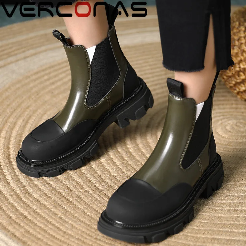 

Женские ботильоны в стиле панк из коровьей кожи, на осень/зиму