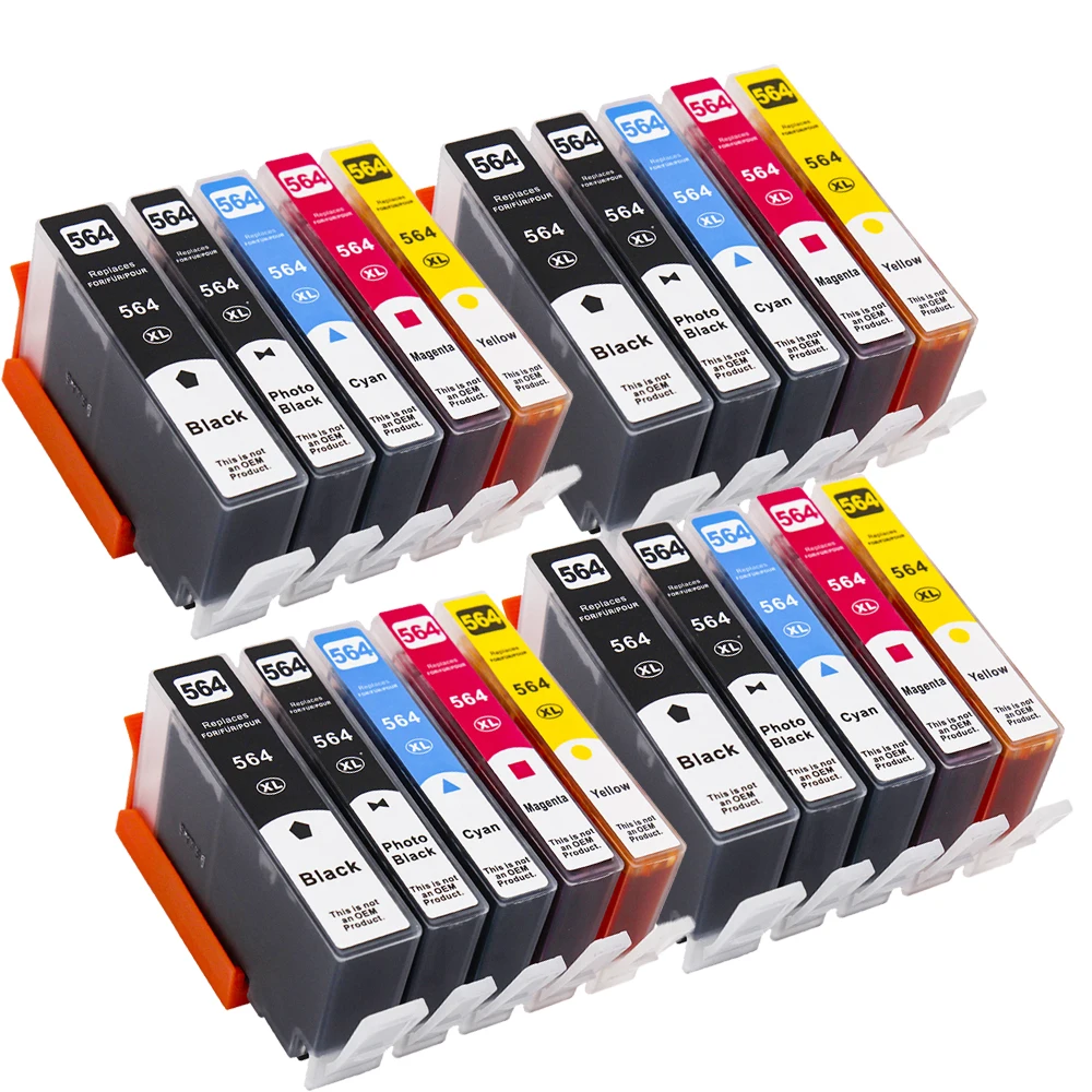 

20PK 564XL Compatible Ink Cartridge Replacement for HP 564 XL Photosmart B8550 C6380 B11 6510 4610 4620 3520 5510 5520 printer