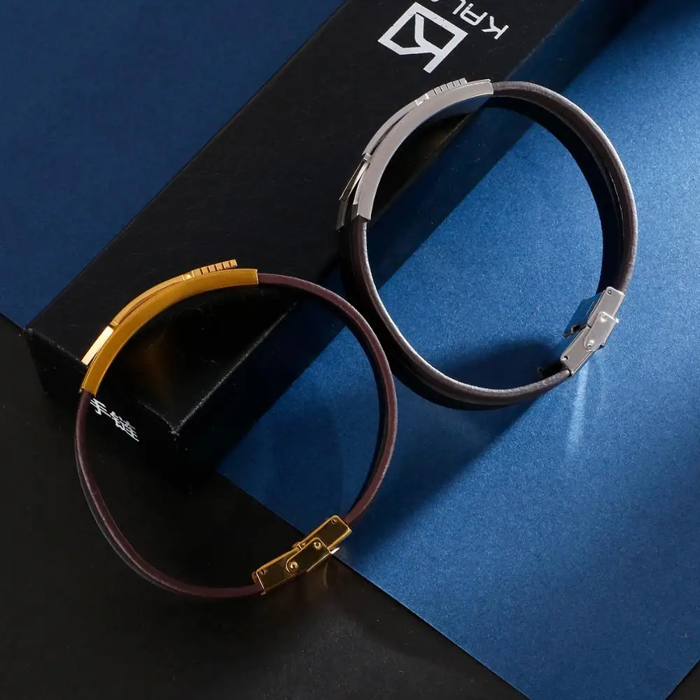 Мужской винтажный браслет из воловьей кожи в стиле хип-хоп |