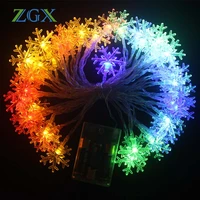 220v led string light colorful snowflake snow holiday decor strip lighting christmas tree party garland new year wedding garden