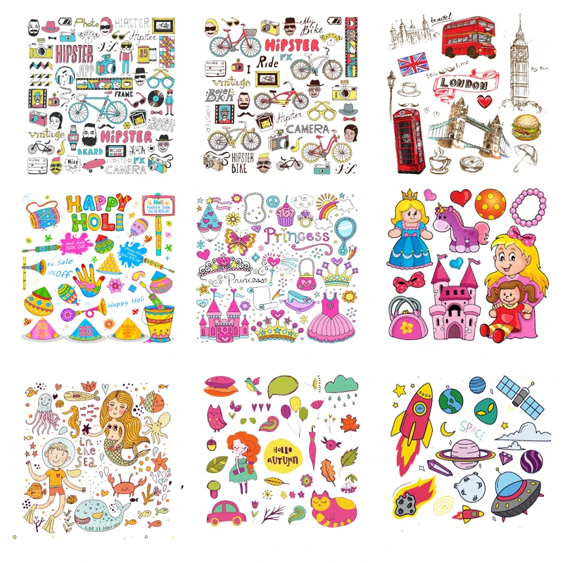 

Iron on Transfer for Clothing Thermoadhesive Patches Stickers Diy Car Cute Patch Fusible Stripes Thermotransfer for Clothes F