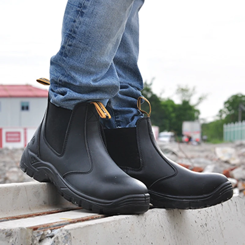 Прямая поставка безопасная повседневная обувь для работы мужские кожаные
