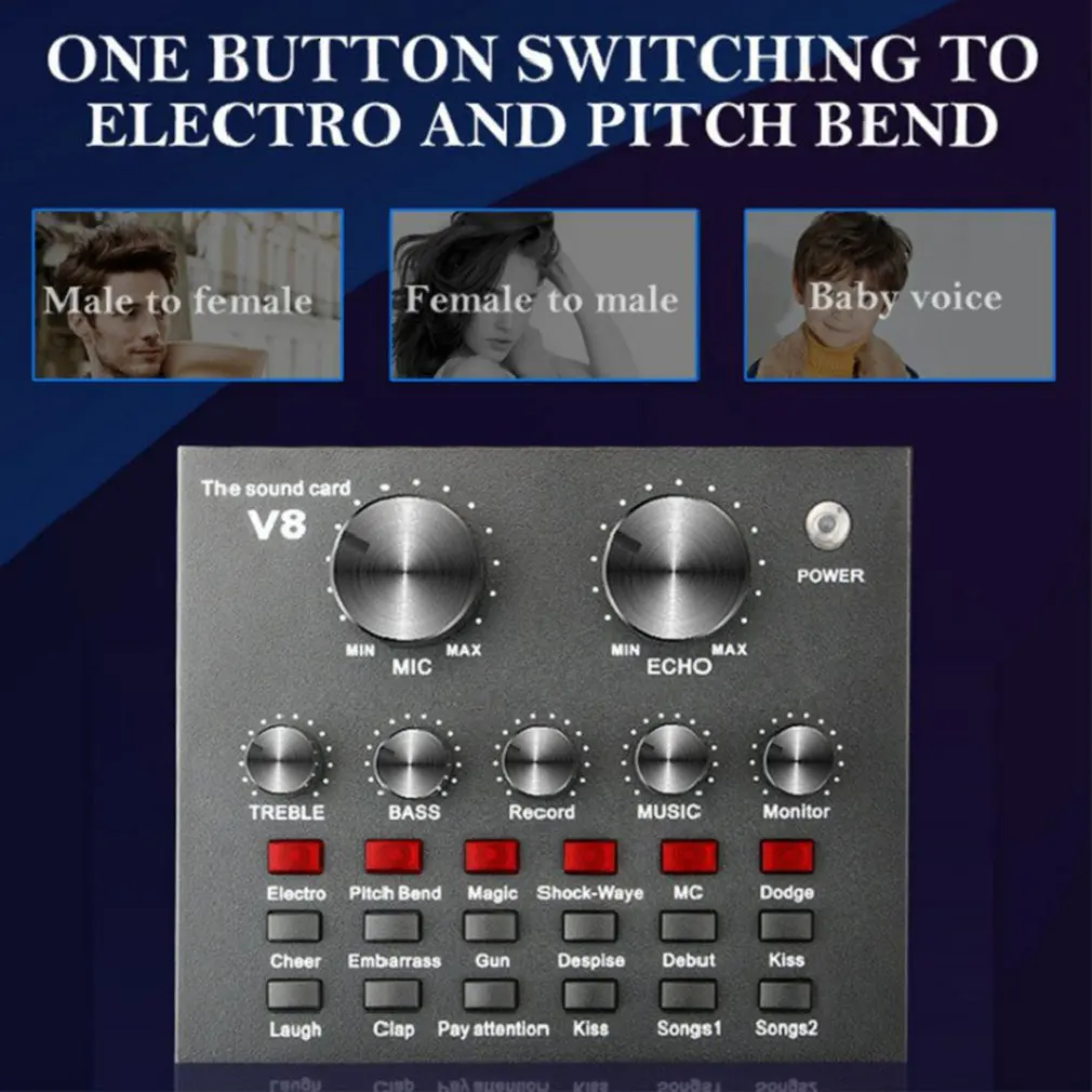 V8 живой звук со встроенной аудио картой смеситель внешний USB гарнитура с