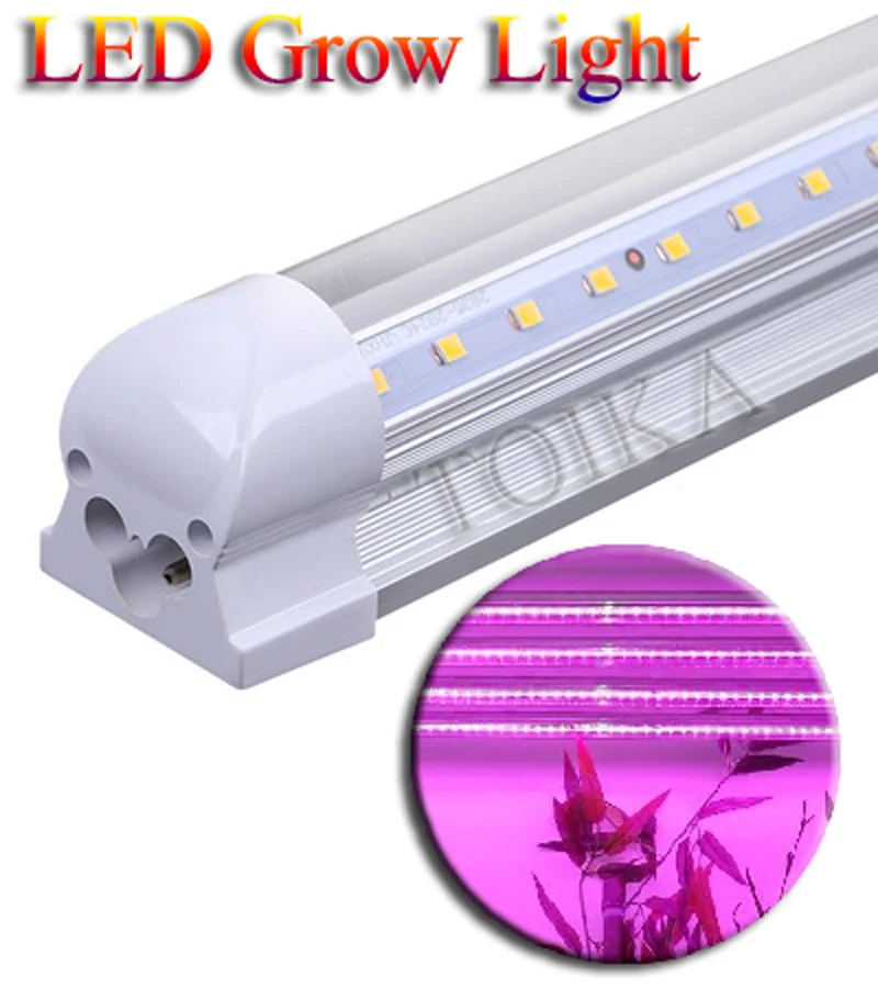 

Toika 25pcs Grow Light T8 LED Integrated Tube Full Spectrum Plant Lamp 2ft 3ft 4ft 5ft 6ft For Hydroponic Plants