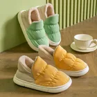 Ботильоны зимние для мужчин и женщин, теплые водонепроницаемые меховые ботинки на толстой подошве, с хлопковой подкладкой, в стиле пэчворк, Нескользящие, для дома и улицы