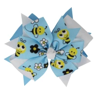 new 2pcs 4 5 inch hair bows for girls bee back to school stacked bow hair clips