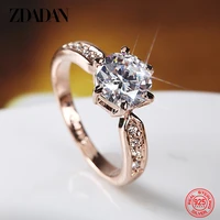 zdadan 925 sterling silver hexagonal inlaid cz rings for women fashion wedding jewelry party gift