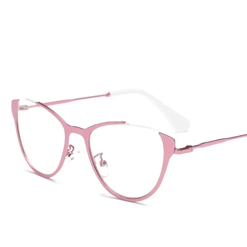 

Luxury Women Cat Eye Eyeglasses Frame Retro Men Optical Glasses Frame Eye Glasses Computer Glasses Transparent Metal Glasses