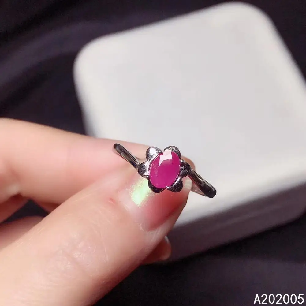 

KJJEAXCMY fine jewelry 925 sterling silver inlaid natural adjustable ruby new Female Woman Girl Miss ring elegant Support test
