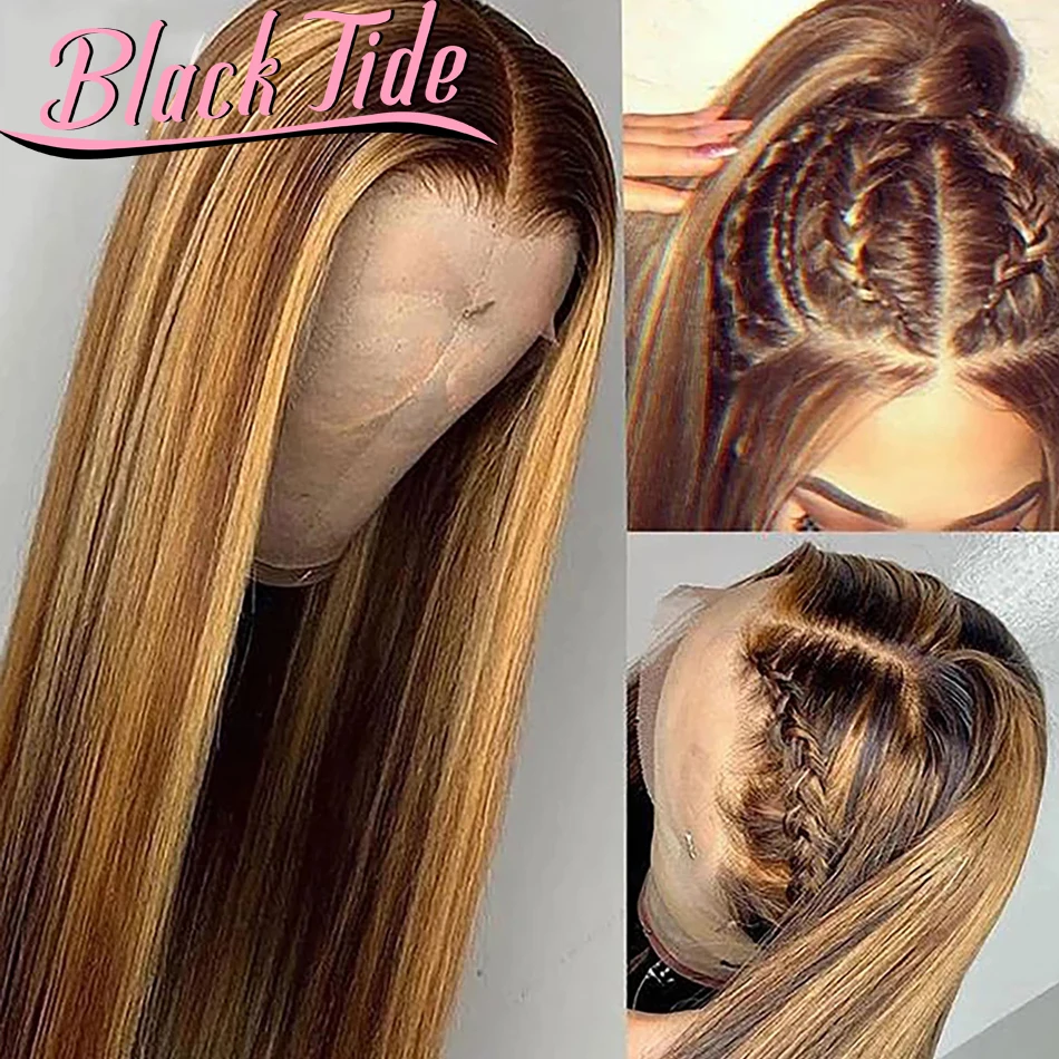 

Highlight Wig Human Hair Straight Wig 13x4 Lace Frontal Wig HD Transparent Lace Frontal Wig Long Bone Straight Human Hair Wigs