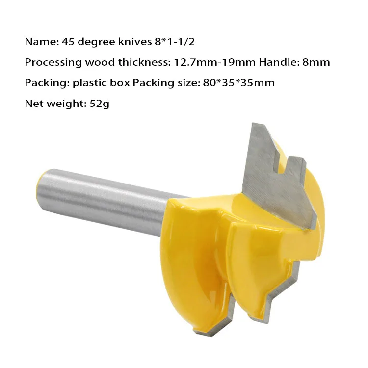 Деревообрабатывающий Фрезерный резак 45 градусов нож линейный прямоугольный