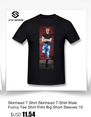 Skinhead футболка Skinhead Футболка с принтом Повседневная футболка мужская Милая 5x хлопковая футболка с коротким рукавом